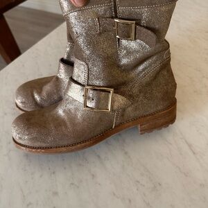 Jimmy Choo Glittering Gold Ankle Boots